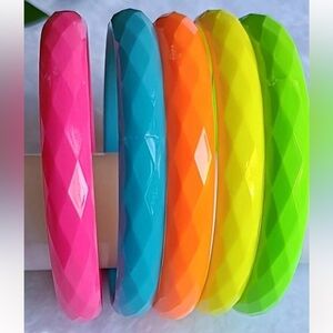 5pcs 0.5cm Round Fluorescent Candy Color‎ Bracelets Set
